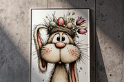 Whimsical Easter Clipart Spring face, an Illustration by one-touch (Thumbnail 7 of 7)