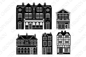 Houses Old Buildings Silhouette, an Object Illustration by Christos Georghiou