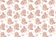 Bunnies Seamless Pattern, a Pattern Graphic by Coastal 5 Designs (Thumbnail 2 of 3)