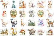 Watercolor Paleontology Dinosaur Ani, an Illustration by Sublimation Artist (Thumbnail 2 of 6)