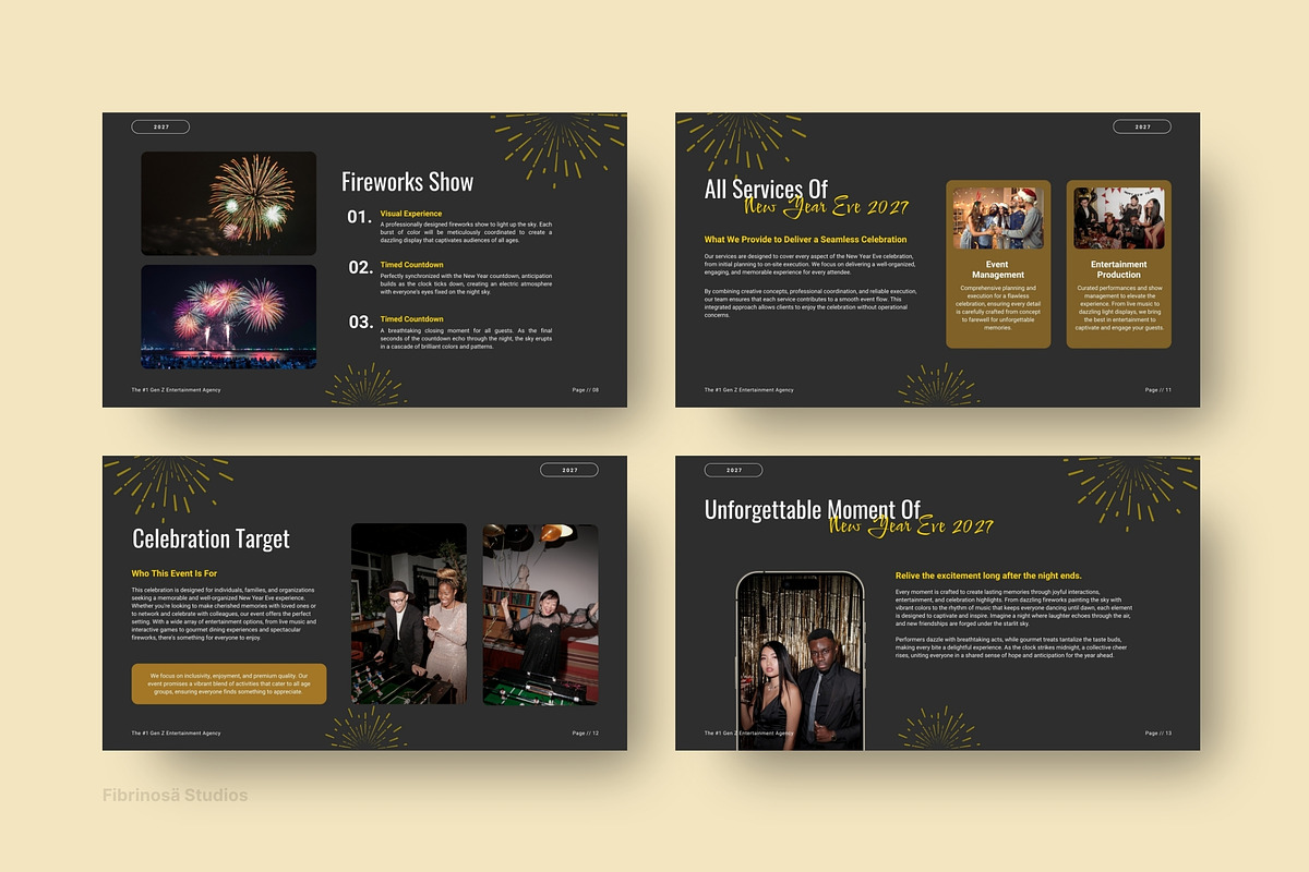 Black Gold Happy New Year 2027, a Presentation Template by FIBRINOSÄ (Photo 4 of 6)