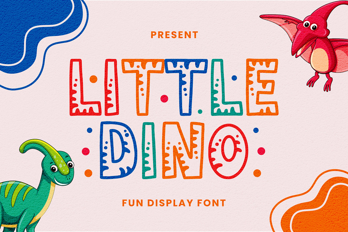 Little Dino - Fun Display Font, a Handwritten Font by Imoodev (Photo 1 of 5)