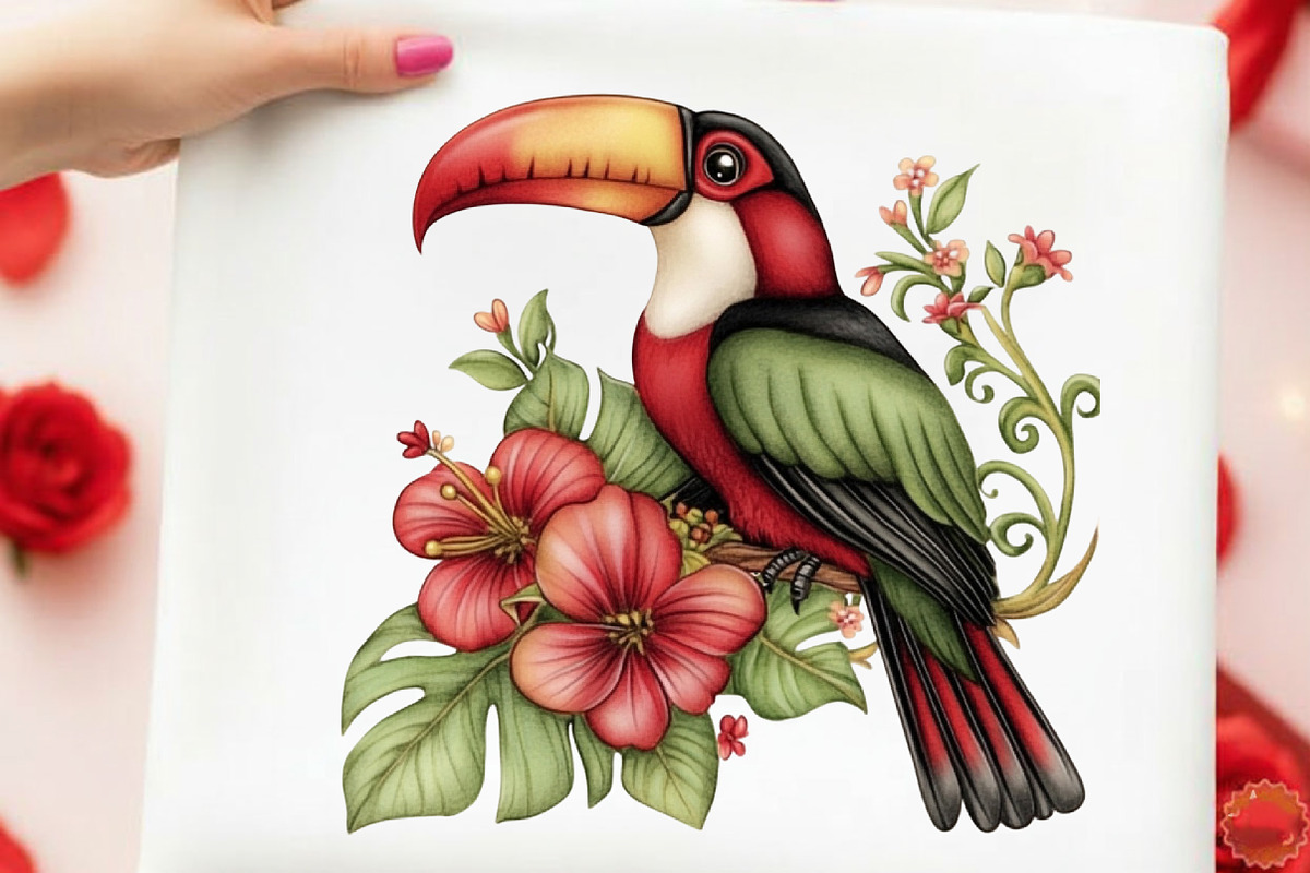 Whimsical Summer Tropical Birds Clip, an Illustration by designcity5 (Photo 5 of 5)
