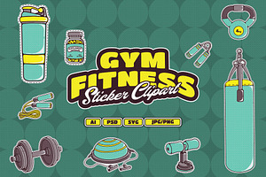 Gym Fitness Clipart Illustration, an Object Illustration by Decoconio Design