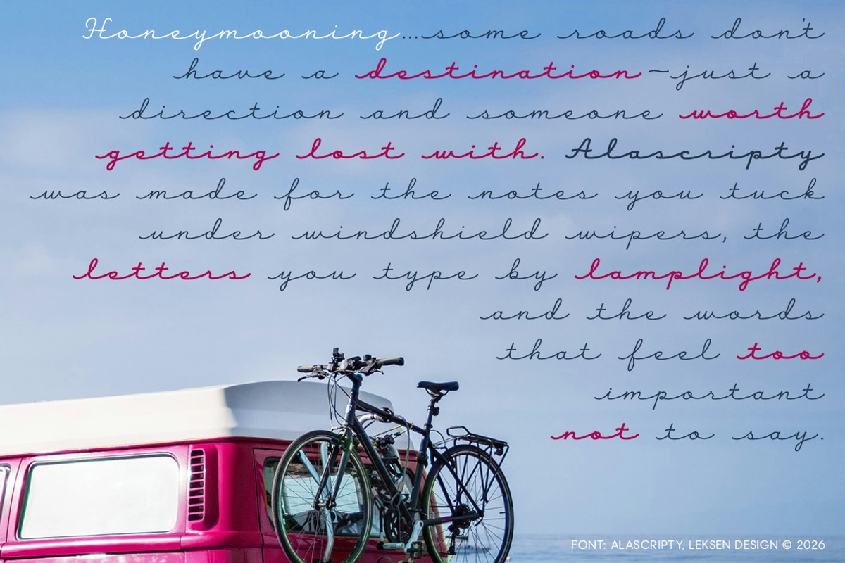 Alascripty, a Script Font by Leksen Design (Photo 5 of 5)