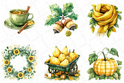 Yellow & Green Autumn Clipart, an Illustration by DreamPrint404 (Thumbnail 2 of 6)