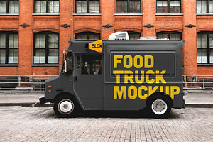 Food Truck Vinyl Wrap Mockup