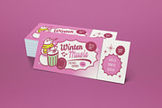 Blue Quirky Winter Music Ticket, a Card Template by graphicook (Thumbnail 2 of 3)