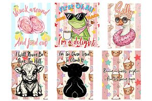 Funny Retro Animal Quote Bundle