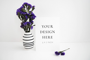 Lavender Floral Stationary Mockup