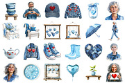 Black Mature Denim Love Clipart, a Seasonal Illustration by designcity5 (Thumbnail 2 of 5)