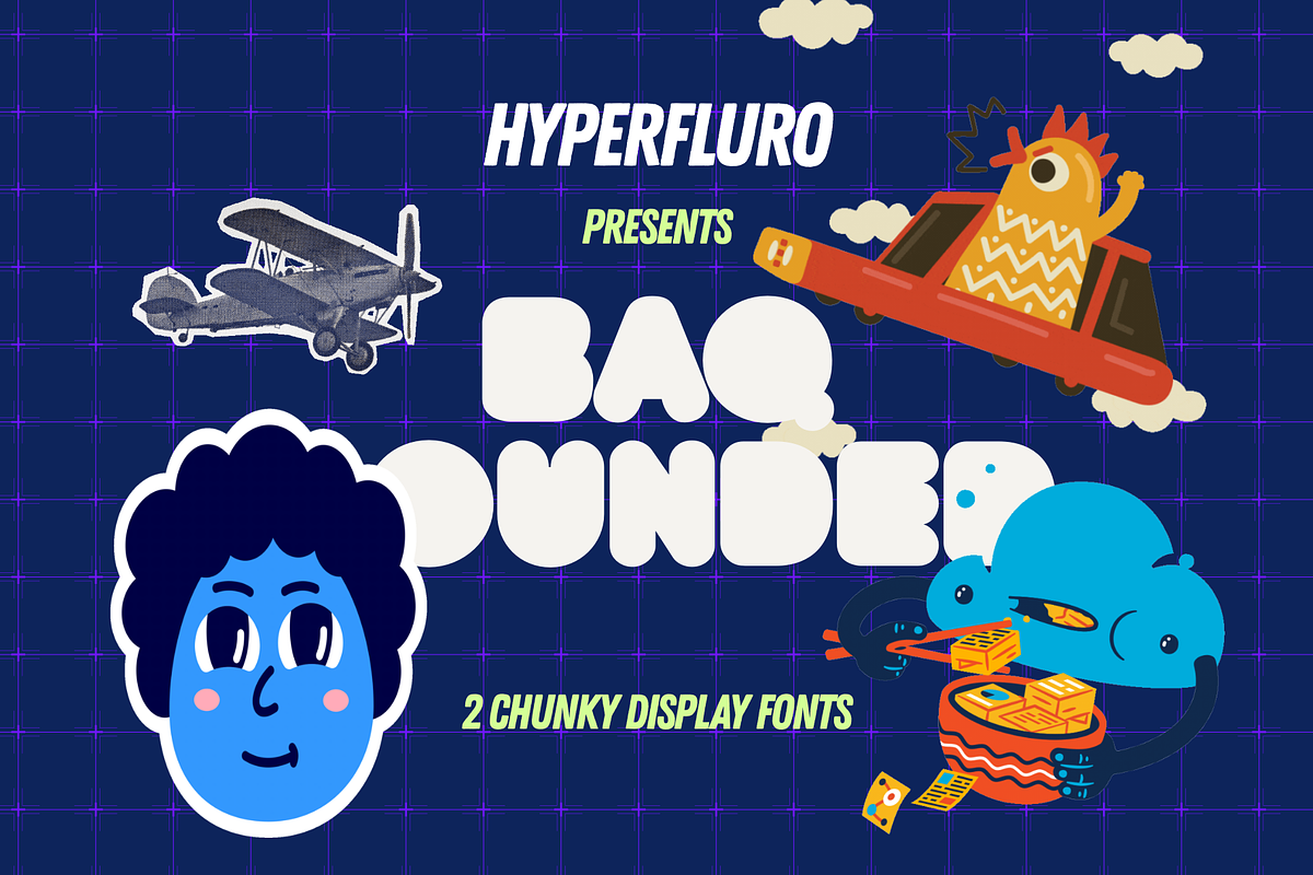BAQ Rounded 2 Chunky Display Fonts, a Sans Serif Font by HyperFluro (Photo 1 of 7)