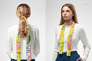 25x140cm Chiffon Silk Scarf Mockup, a Mask Mockup by creatsy5 (Thumbnail 4 of 7)