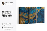 Triptych Canvas Mockup - Ratio 1x2, a Merchandise Mockup by Mockups by Carlos Viloria (Thumbnail 1 of 8)