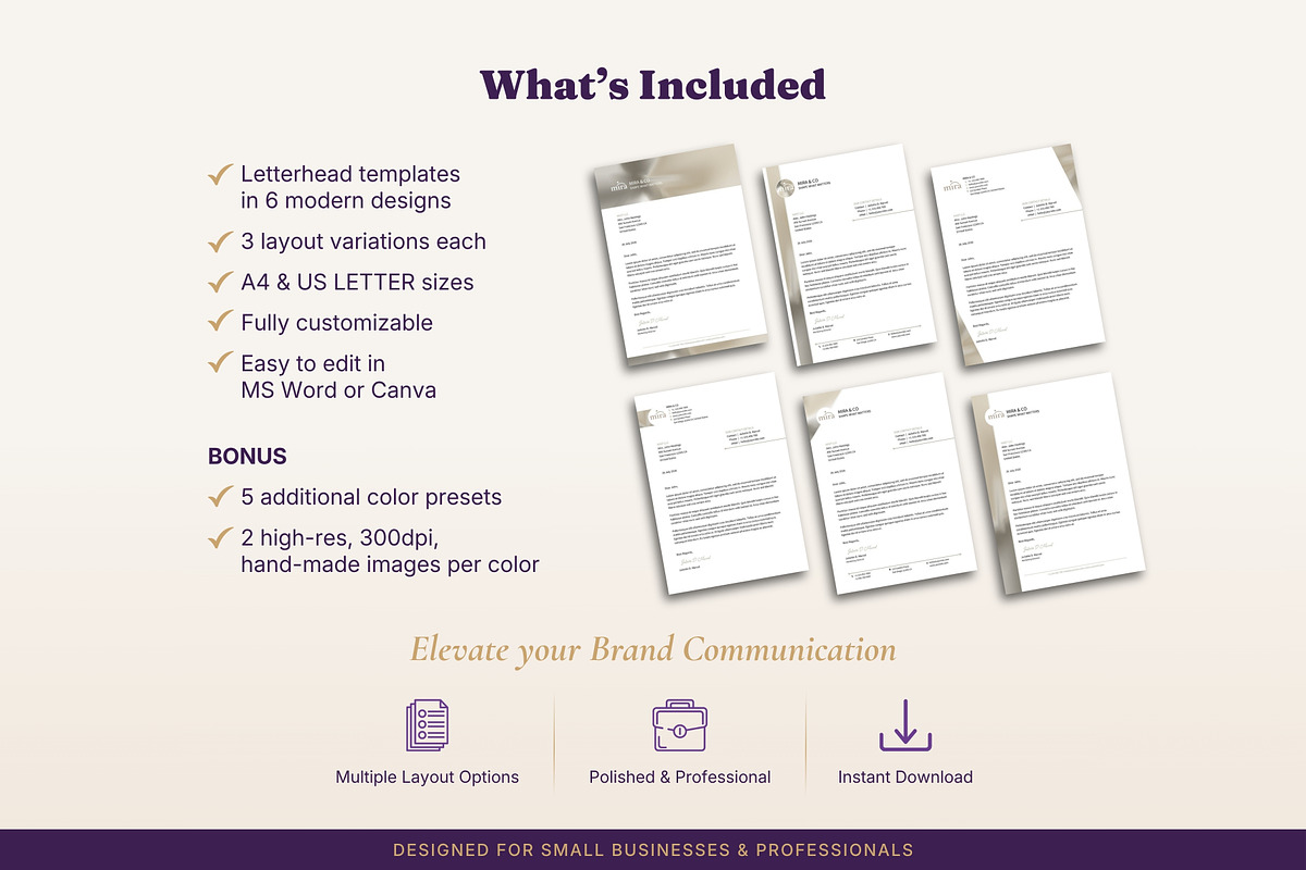 Letterhead Templates 6 Designs Word, a Stationery Template by B2 Studio (Photo 2 of 18)
