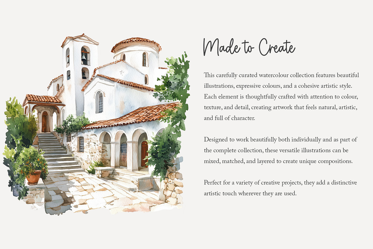 90 watercolour Greece clip art, a Seasonal Illustration by Poppy Lane Studio (Photo 8 of 12)