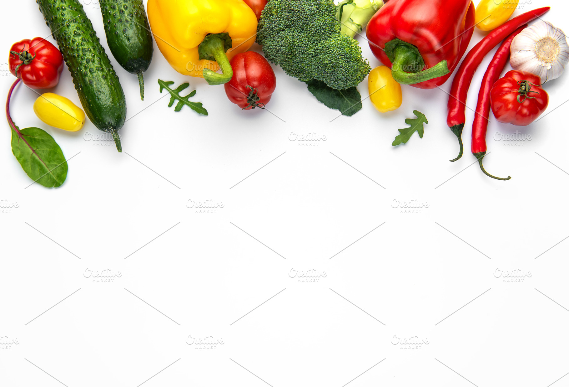 Vibrant mix of raw organic vegetables for a healthy diet, a Photo by Olena Rudo