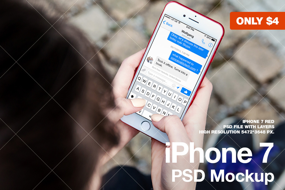 The Girl writes the message. Mockup, an iPhone Mockup by StartMockups.com (Photo 2 of 2)