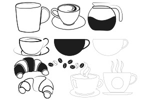 Coffee Cup Mugs Set 1 Procreate