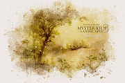 Mysterious Watercolor Landscapes 3, a Background Graphic by Suna Kosem (Thumbnail 1 of 14)