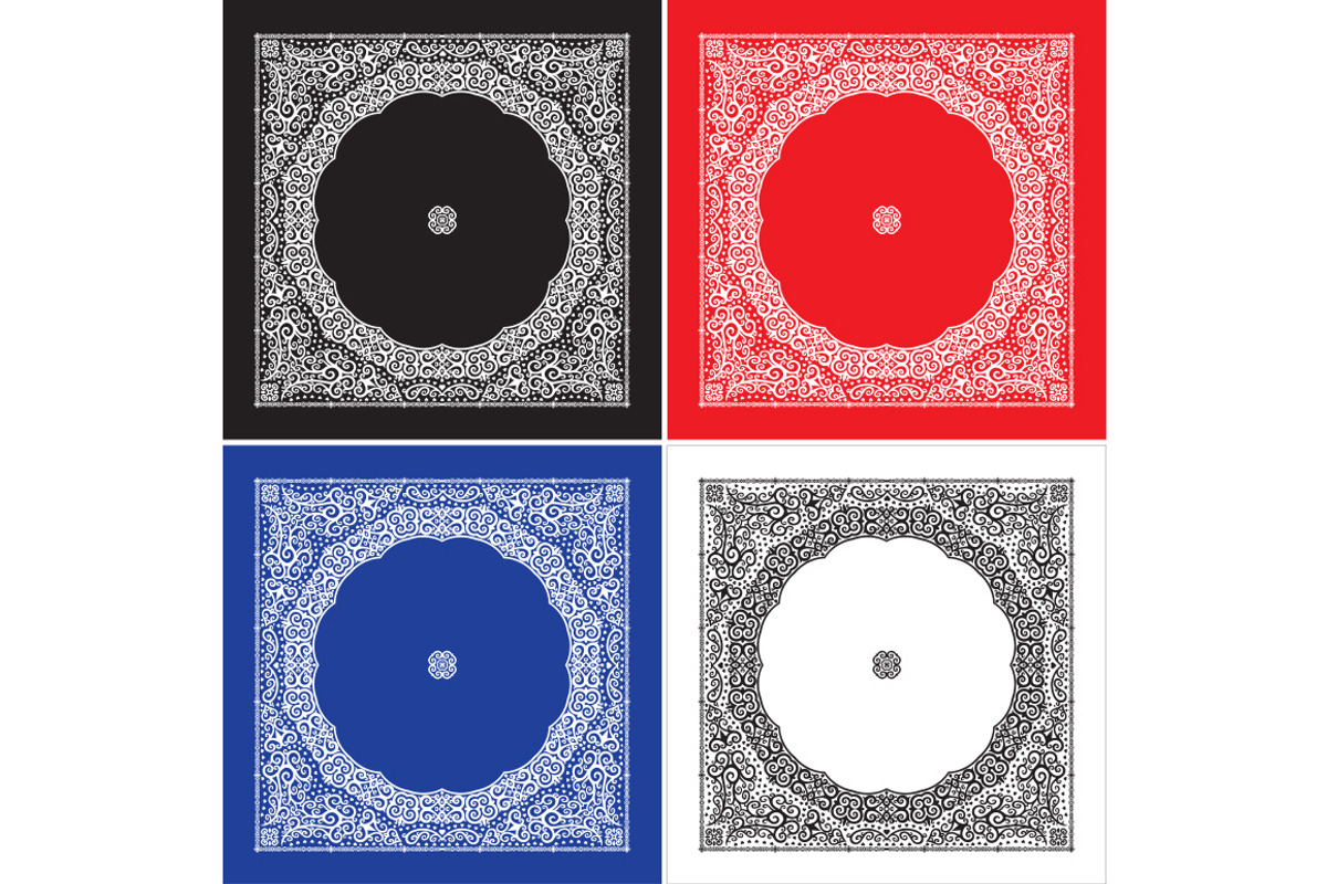 Set Of 4 Paisley Bandana's III, a Pattern Graphic by Bakhtiozin art graphic (Photo 1 of 5)