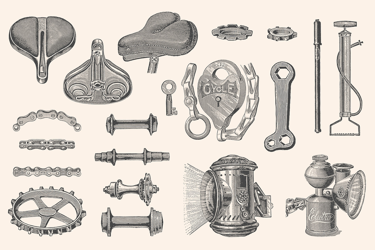 Bicycles - Vintage Illustration Set, an Illustration by Graphic Goods (Photo 9 of 10)