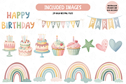 Pastel Birthday Clipart, an Object Illustration by TatiMockup (Thumbnail 2 of 4)