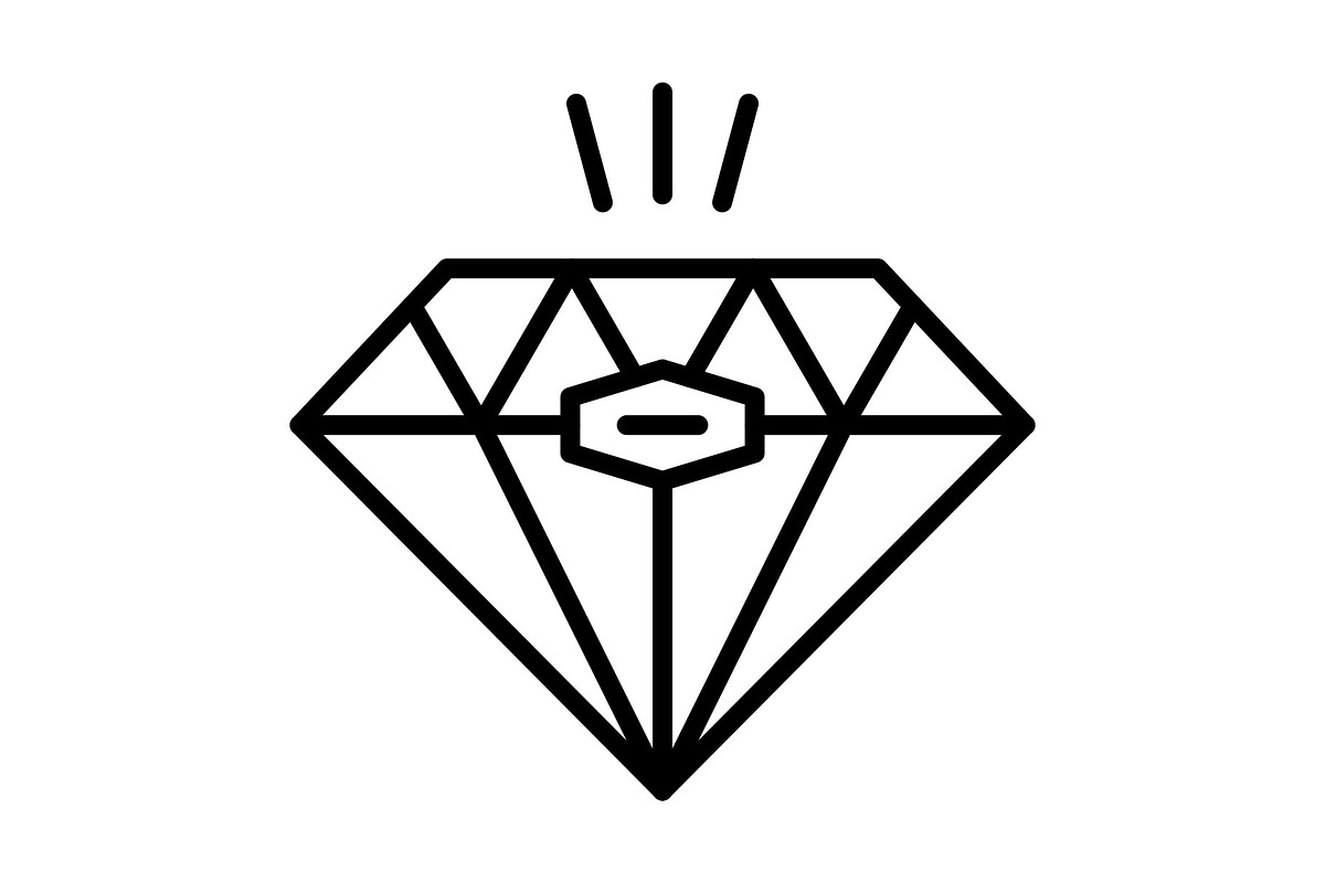 Diamond Line Icon, an Icon by Pexelpy