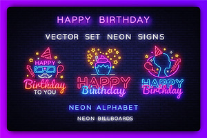 Happy Birthday Neon Signs