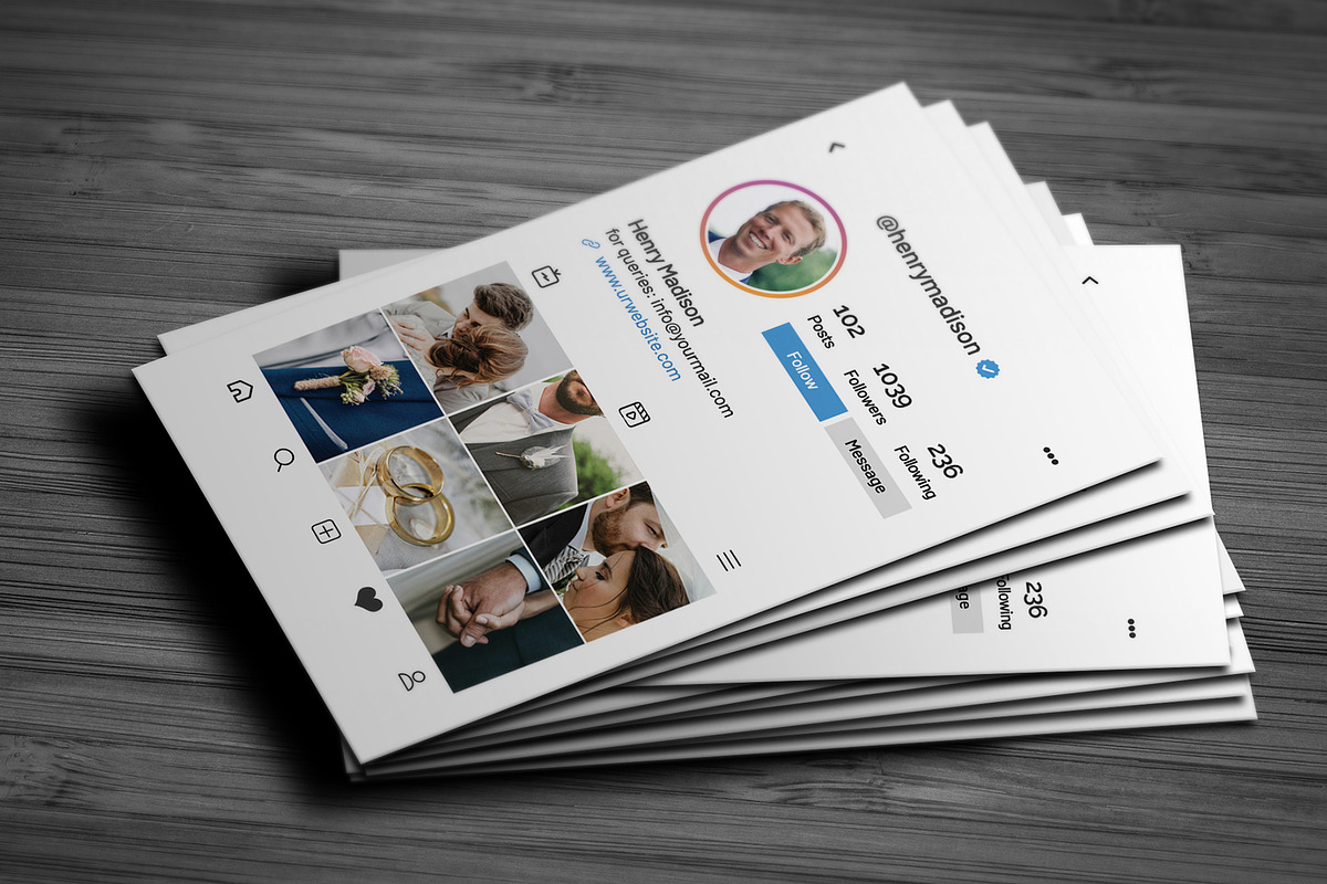 Modern Instagram IG Business Card, a Business Card Template by Saman Osama (Photo 4 of 5)