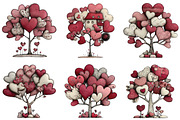 Quirky Valentine Day Tree Clipart, an Illustration by CraftArtStudio (Thumbnail 3 of 6)