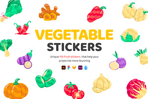 Flat Vegetable Stickers, a Duotone Icon by Vectors Market