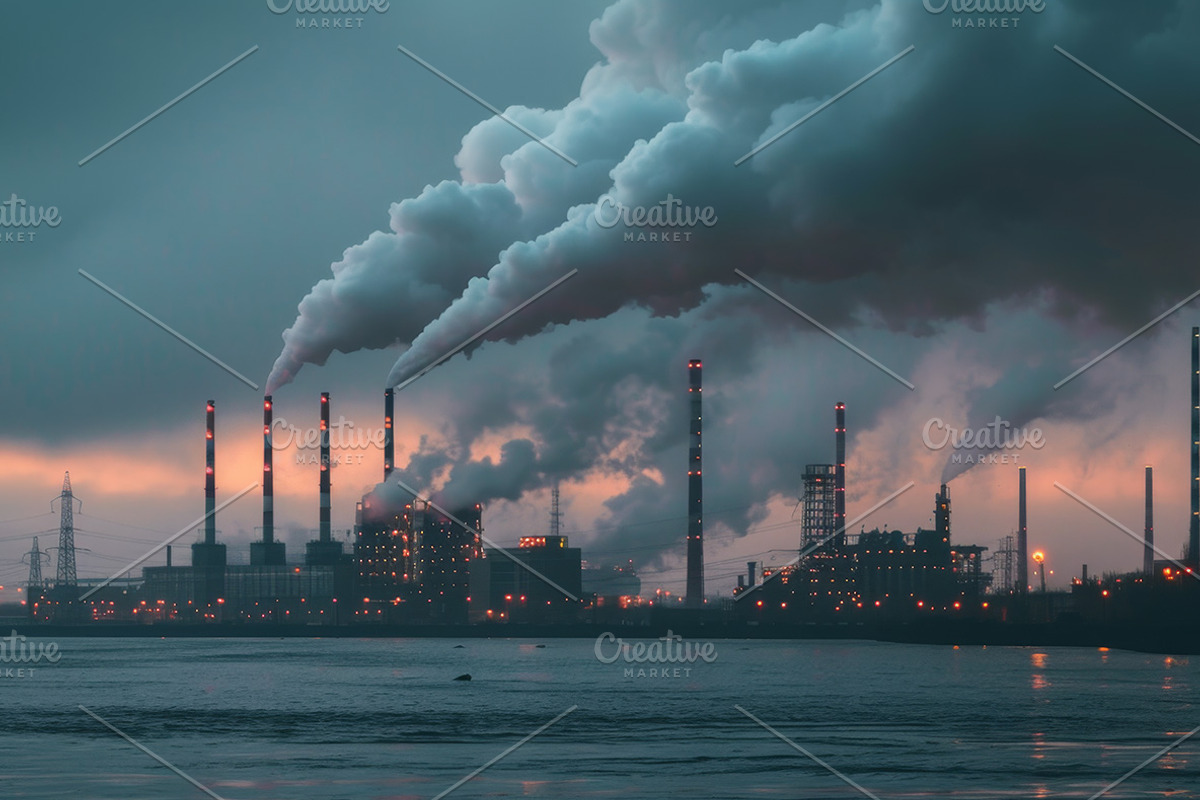 Factory Smoke - 56 images, an Industrial Photo by Handmadefont (Photo 8 of 11)