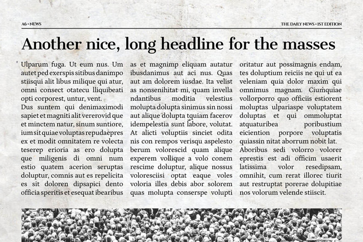 Vintage InDesign Newspaper Template, a Flyer Template by Newspaper Templates (Photo 7 of 12)