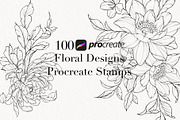 Procreate flower stamp, a Brush Add-On by AnnaPolitmerskaja (Thumbnail 1 of 4)