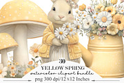 Whimsical Yellow Spring Clipart, an Illustration by Designking (Thumbnail 1 of 5)