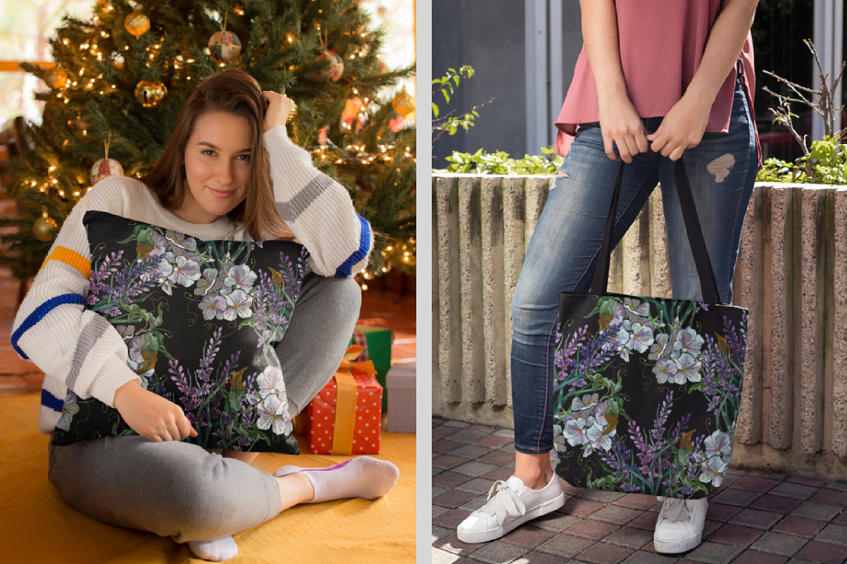 Lavender and summer white flowers, a Pattern Graphic by Matrioshka (Photo 5 of 8)