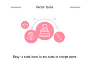 Wedding and Valentine Line Icons Set, an Outline Icon by Designfour (Thumbnail 8 of 8)