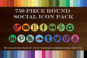 750 Piece Round Mask Social Icon Set