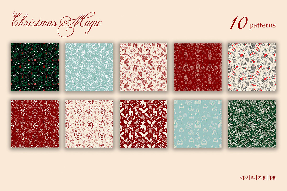 Whimsical Christmas Illustration Set, a Seasonal Illustration by SunnJaneArt (Photo 7 of 13)