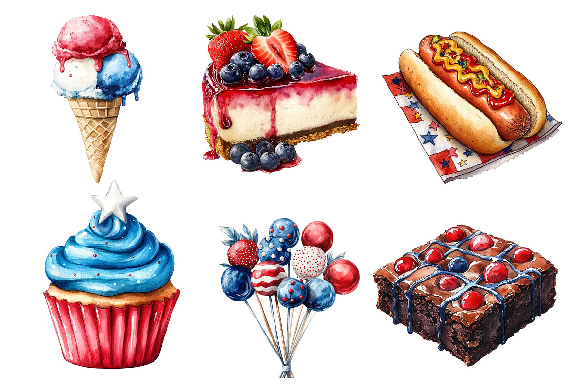 Patriotic Party Foods Clipart, an Illustration by Dream Creation (Photo 4 of 6)