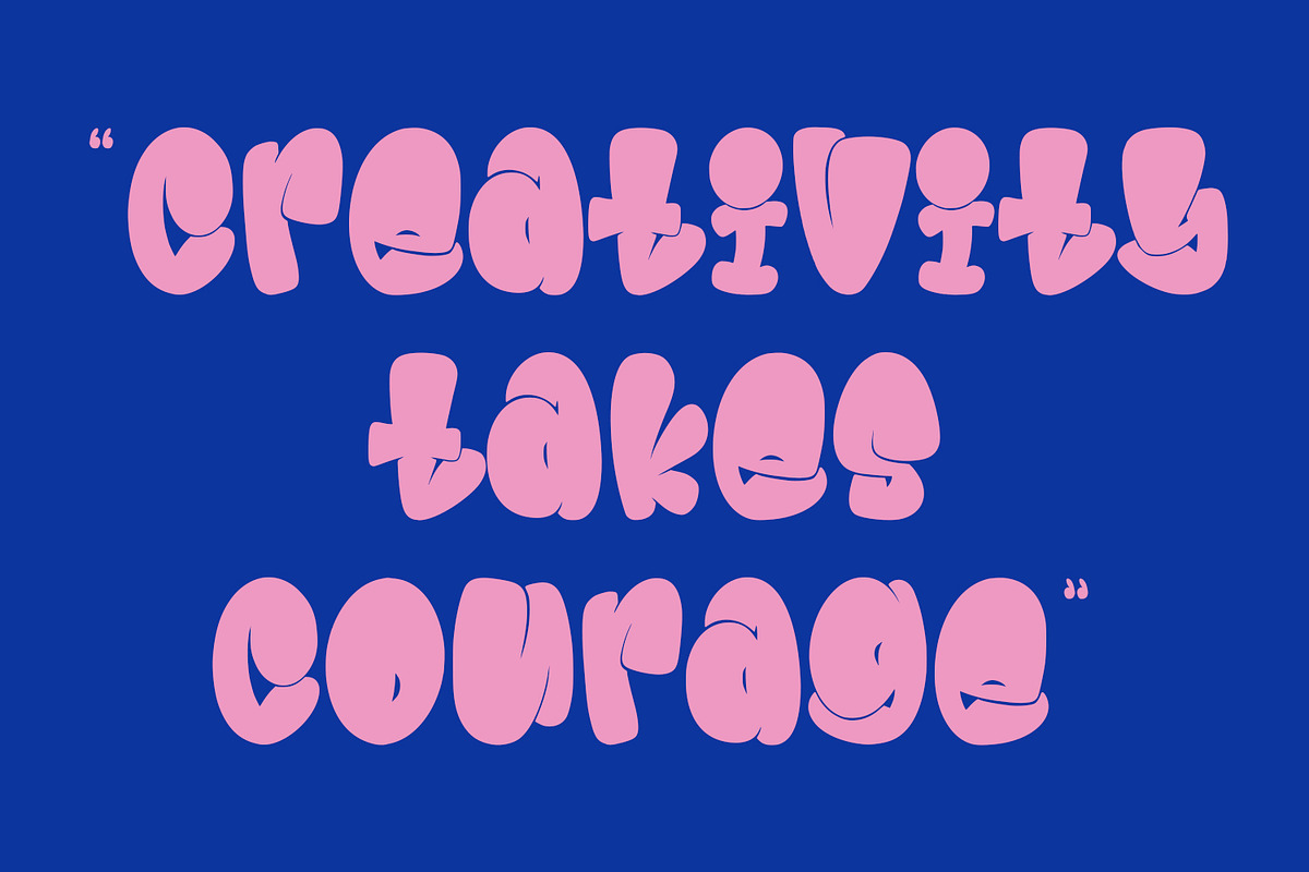 Jamboo Fat Bubble Display Font, a Handwritten Font by Maulana Creative (Photo 4 of 5)