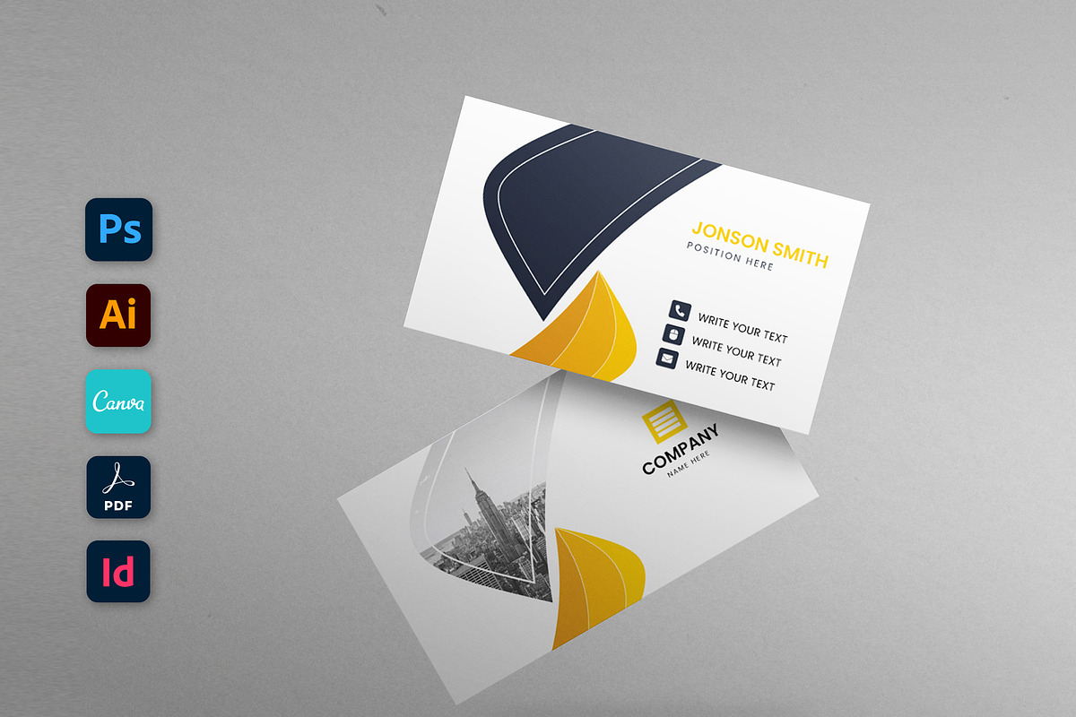 Clean Business Card Canva Template, a Business Card Template by mijli (Photo 1 of 8)