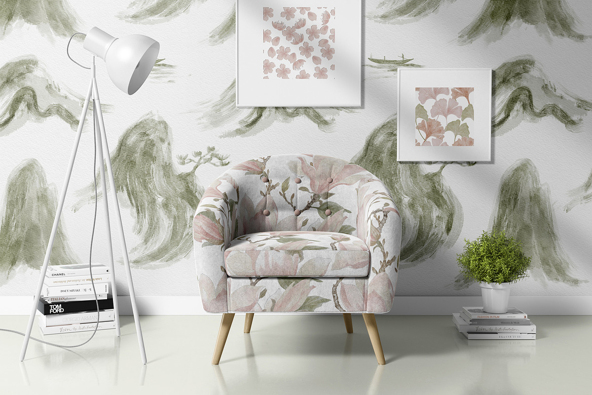 Kanso Botanical Japandi Watercolor, a Pattern Graphic by mila_leev (Photo 5 of 15)