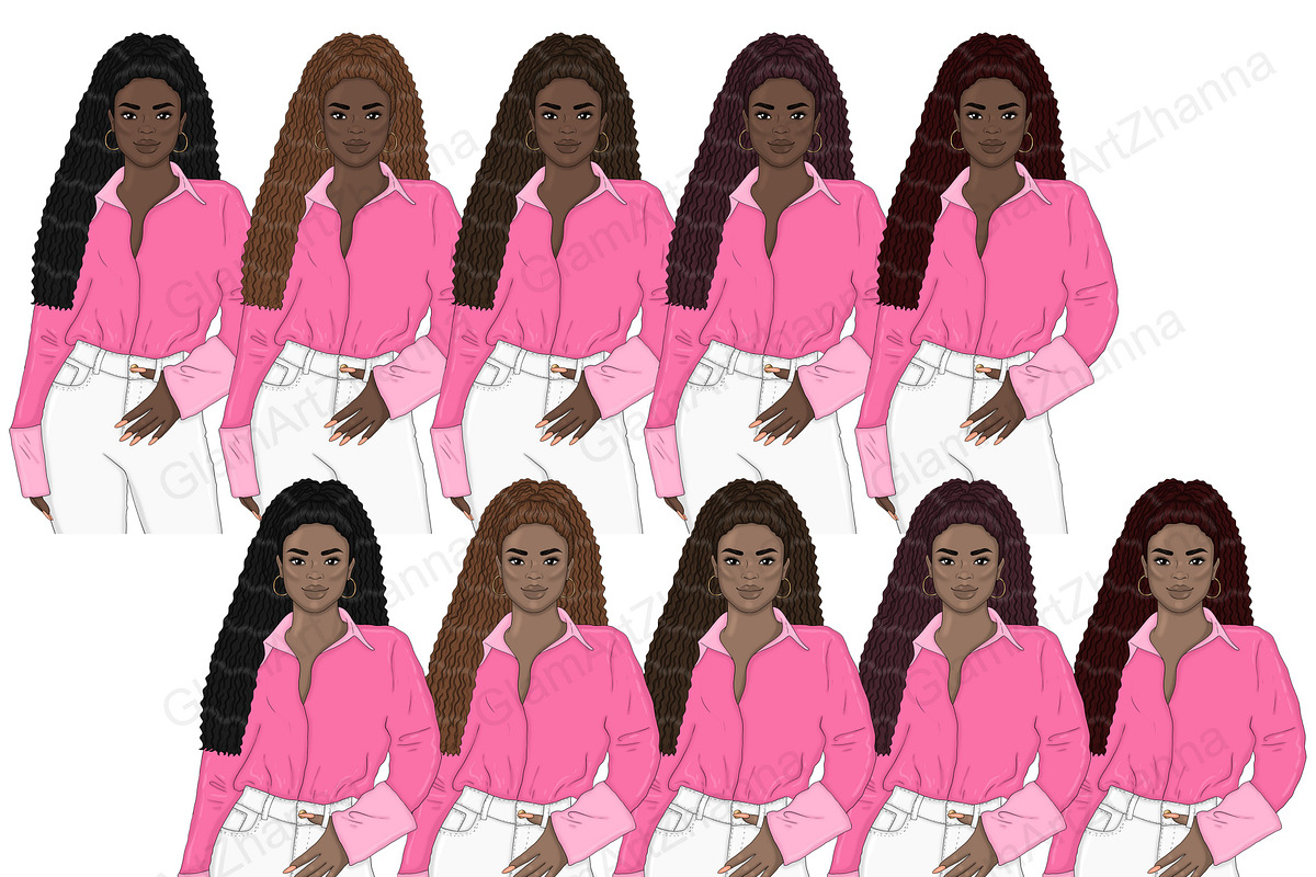 Boss Babe Clipart Bundle, a Person Illustration by GlamArtZhanna (Photo 5 of 7)