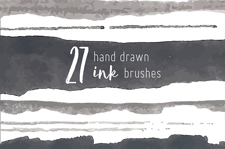 Vector hand drawn ink brush strokes