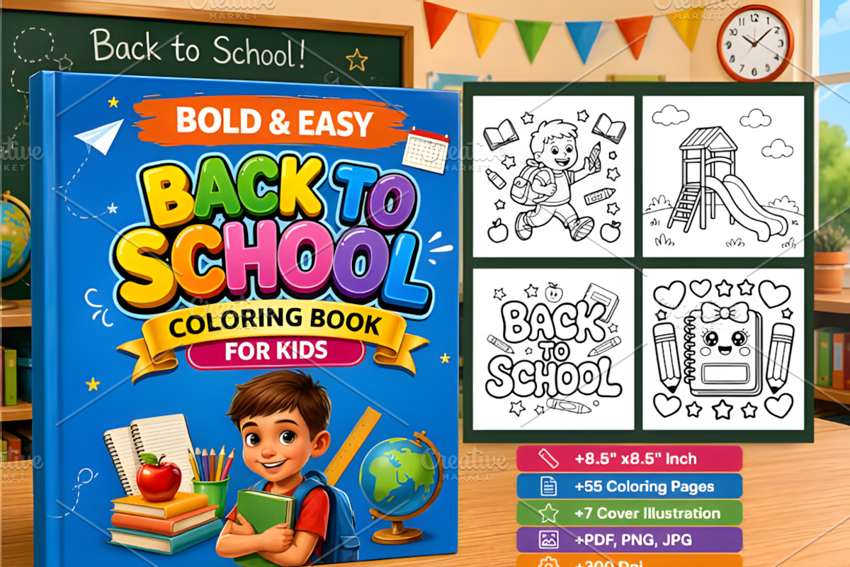 Bold & Easy Back to School Coloring, an Education Illustration by Coco Bloom (Photo 6 of 6)
