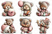 Whimsical Easter Teddy Bear Clipart, an Illustration by Black Bird Studio (Thumbnail 3 of 6)