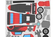 Cartoon Hot Rod Racing Car Low Poly, a Cars & Vehicle 3D Model by Low Poly Lab (Thumbnail 7 of 7)
