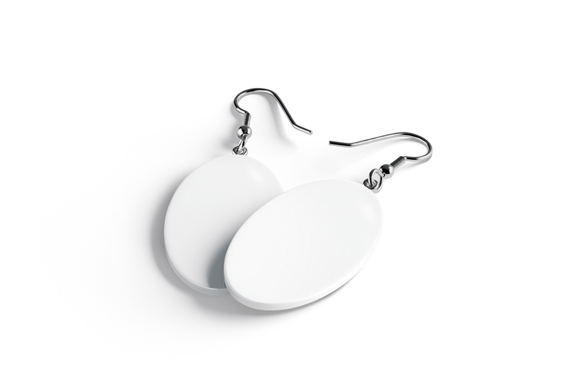 White Oval Earring Jewelry 3D Model, an Object 3D Model by rebrandy (Photo 4 of 9)
